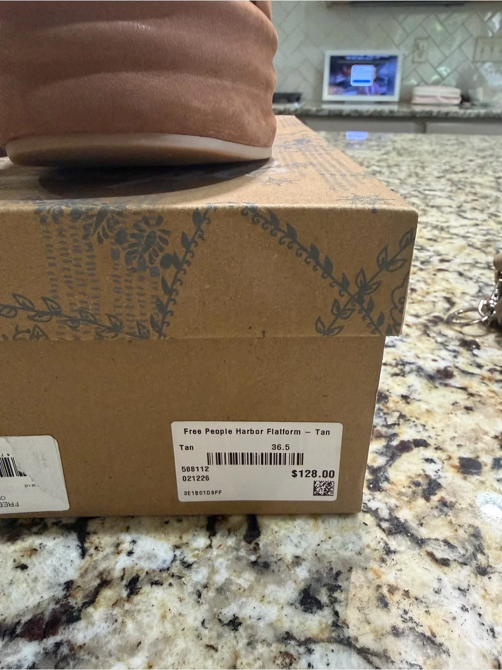 Free People Tan Suede Platform Slide Sandals